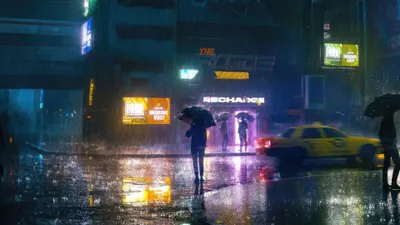 Rainy Nights Artist Images Black/Dark Wallpaper 4K 3840x2160 White, Brown