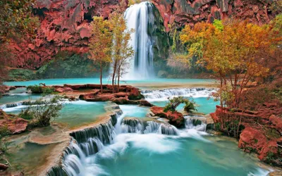 Bright Waterfall Wallpaper Nature Wallpaper 4K 2560x1600 White, Gray, Brown