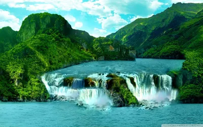 Waterfall Nature Nature Wallpaper 4K 1920x1200 White, Gray