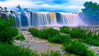Nature Waterfall Wallpaperbat Nature Wallpaper 4K 7680x4320 Gray, White