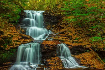 Fall Nature Waterfall 4988x3325 Nature Wallpaper 4K 1920x1280 Brown, White, Gray