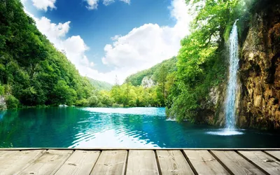Zen Waterfall Nature Nature Wallpaper 4K 1920x1200 White