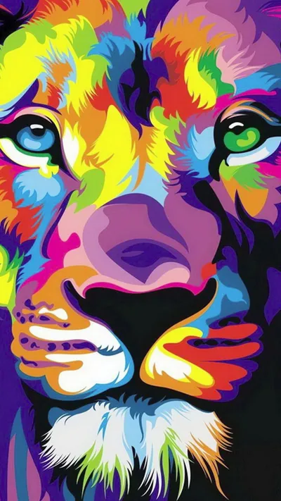 Lion Kolpaper Awesome Animals Wallpaper 4K 1080x1920 White, Gray