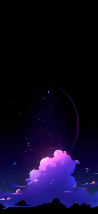 Night Sky Moon Space Wallpaper 4K 1181x2560 Yellow, Pink, Brown