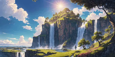 Waterfall Nature Nature Wallpaper 4K 3072x1536 Brown, White