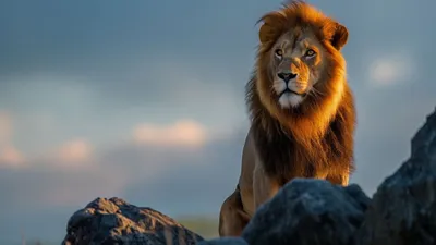 Serene Lion Wallpaper Animals Wallpaper 4K 1280x720 Gray