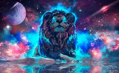 Lion Artistic Colorful Animals Wallpaper 4K 4496x2776 Yellow, Pink
