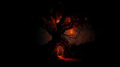 Magical Cave Dark Fantasy Wallpaper 4K 3840x2160 Brown, Black