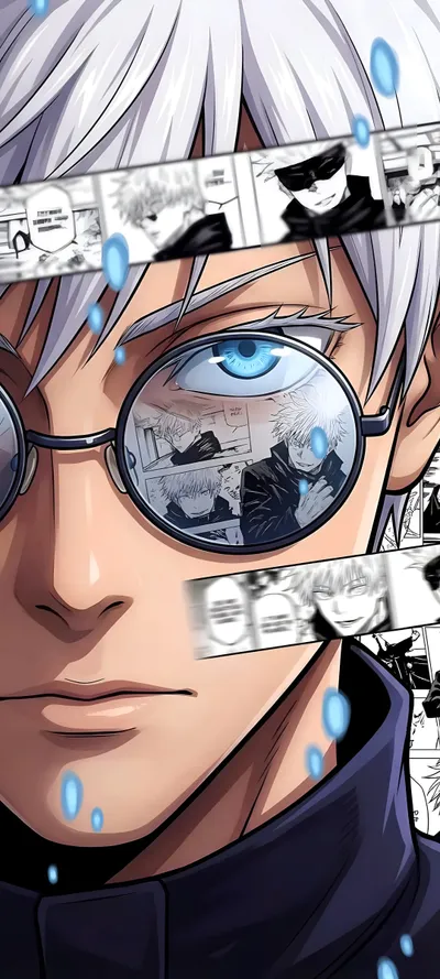 Gojo Satoru Manga Reflection 2160x4800 Abstract Wallpaper 4K 2160x4800 White
