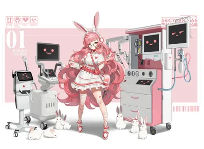 Rabbit Nurse Junyoung Wallpaper 4K, Abstract category