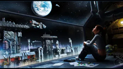 Futuristic Sci City Wallpaper 4K, Space category