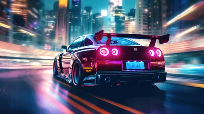 Skyline R34 Car Cars Wallpaper 4K 2560x1440 White, Pink, Gray