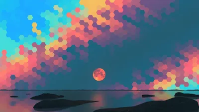 Misty Abstract Wallpaper Abstract Wallpaper 4K 1920x1080 Hd, Abstract, Wallpaper:, Featuring, A, Colorful, Hexagon, Pattern, Teal, Orange, Cyan, Hues, Purple, Brown, Ultrawide, Full HD