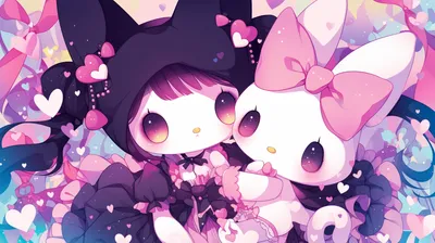 Calm Anime Wallpaper Abstract Wallpaper 4K 2912x1632 Hd, Anime, Desktop, Wallpaper:, Featuring, The, Adorable, Characters, Kuromi, Melody, Onegai, Surrounded, White, Ultrawide, QHD