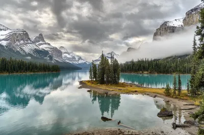 Fog Veiled Mountain Lake Clouded Wallpaper 4K, Nature category