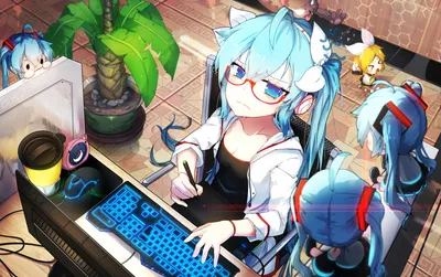 Radiant Anime Wallpaper Technology Wallpaper 4K 1920x1206 Hd, Anime, Wallpaper, Featuring, Chibi, Hatsune, Miku, With, Aqua, Eyes, Hair, Twintails, White, Ultrawide, Full HD