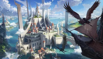 Bold Fantasy Wallpaper Fantasy Wallpaper 4K 1920x1100 Hd, Fantasy, Cityscape, Wallpaper, Featuring, Towering, Castles, On, Cliffs, Soaring, Dragons, Expansive, White, Pink, Gray, Ultrawide, Full HD