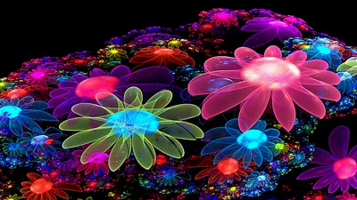 Vibrant Cgi Abstract Design Glowing Wallpaper 4K, Black/Dark category