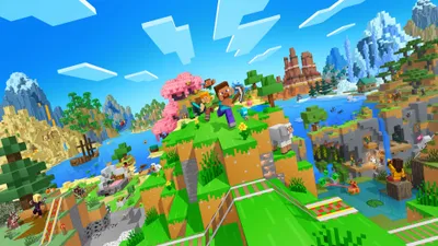 Vibrant Minecraft World Wallpaper 4K, Games category