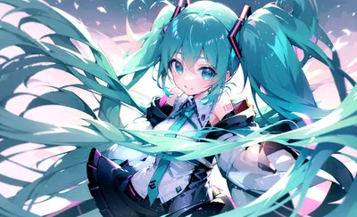 Hatsune Miku Popular Character Abstract Wallpaper 4K 1928x1176
