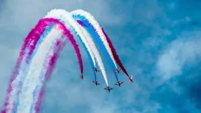 Moody Military Wallpaper Nature Wallpaper 4K 3840x2160 A, 4k, Ultra, Hd, Wallpaper, Of, Military, Aircraft, Flying, Formation, Trailing, Red, Gray, Ultrawide