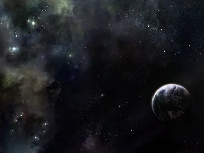 Distant Planet Dark Star Filled Space Wallpaper 4K 1600x1200 Hd, Pc, Desktop, Wallpaper, Featuring, A, Distant, Planet, Set, Against, Dark, Star-filled, Gray, Landscape