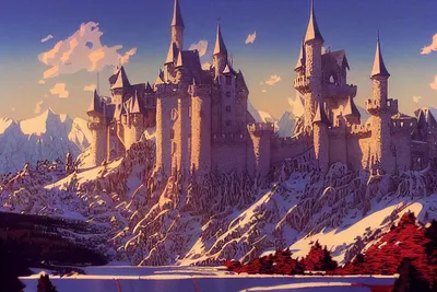 Moody Snowy Wallpaper Fantasy Wallpaper 4K 2304x1536 Snowy, Castle, Brown, Landscape, Full HD