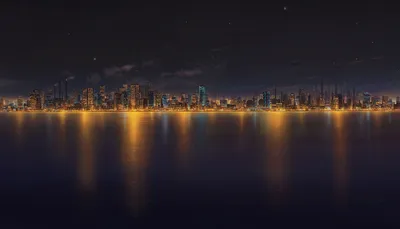 Anime Cityscape Night Wallpaper 4K, World category
