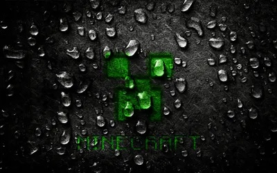 Minecraft Logo Green Illuminated Wallpaper 4K, Games category