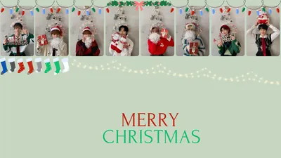 Stray Kids Members Dressed Festive Nature Wallpaper 4K 1920x1080 Hd, Pc, Desktop, Wallpaper, Featuring, Stray, Kids, Members, Dressed, Festive, Christmas, Attire, Gray, White, Ultrawide, Full HD
