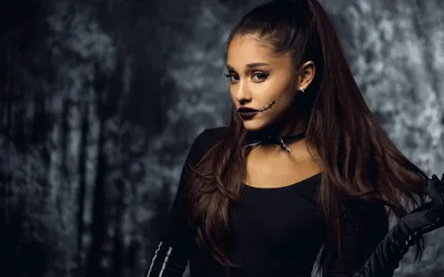 Celebrity Ariana Grande Dark Black/Dark Wallpaper 4K 1920x1200 Hd, Desktop, Wallpaper, Featuring, Celebrity, Ariana, Grande, In, Dark-themed, Costume, Long, Brown, Gray, Orange, Ultrawide, Full HD