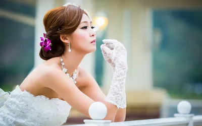 Asian Woman White Nature Wallpaper 4K 1920x1200 Hd, Desktop, Wallpaper, Featuring, An, Asian, Woman, In, White, Lace, Dress, Gloves, Ultrawide, Full HD