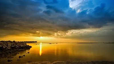 Serene Sunset Calm Waters Nature Wallpaper 4K 3840x2160 Hd, Desktop, Wallpaper, Featuring, A, Serene, Sunset, Over, Calm, Waters, Dramatic, Clouds, Red, Brown, Ultrawide, 4k