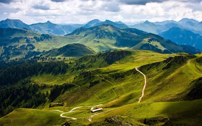 Verdant Mountain Landscape Nature Wallpaper 4K 1920x1200 Hd, Desktop, Wallpaper, Featuring, A, Verdant, Mountain, Landscape, Winding, Trails, Shadowed, Peaks, White, Ultrawide, Full HD
