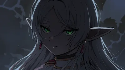 Close Frieren Anime Beyond Journey Abstract Wallpaper 4K 3539x1990 Close-up, Of, Frieren:, From, The, Anime, Beyond, Journey, 039, End, Glowing, Black, Ultrawide, QHD