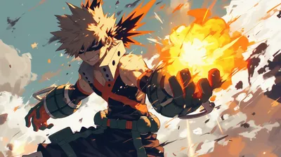 Vibrant Katsuki Wallpaper Abstract Wallpaper 4K 2912x1632 Katsuki, Bakugou, From, My, Hero, Academia, Anime, Unleashing, Explosion, Desktop, White, Ultrawide, QHD