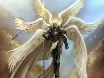 Vivid Powerful Wallpaper Nature Wallpaper 4K 1600x1200 Hd, Desktop, Wallpaper, Featuring, A, Powerful, Seraphim, Angel, Warrior, Shining, Armor, Holding, Gray, Landscape