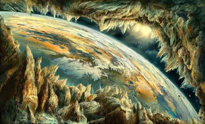 Golden Sci Wallpaper Wallpaper 4K, Space category