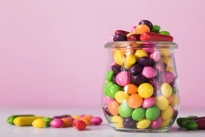 Glass Jar Filled Colorful Wallpaper 4K, Abstract category