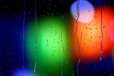 Colorful Raindrops Glass Bokeh Lights Wallpaper 4K, Abstract category