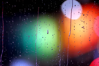 Colorful Raindrops Window Wallpaper 4K, Abstract category