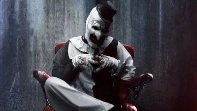 Terrifier Menacing Art Clown Black/Dark Wallpaper 4K 3840x2160 Terrifier, 2, 4k, Ultra, Hd, Pc, Wallpaper, Menacing, Art, Clown, White, Makeup, Gray, Ultrawide