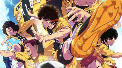 Dreamy Aoashi Wallpaper Abstract Wallpaper 4K 1920x1080 Aoashi, Anime, Hd, Pc, Desktop, Wallpaper/background:, Energetic, Soccer, Team, Yellow, Kits, Diving, Orange, Purple, White, Ultrawide, Full HD