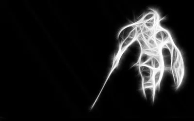 Abstract Glowing White Wallpaper 4K, Black/Dark category