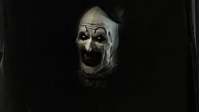 Dreamy Terrifier Wallpaper Black/Dark Wallpaper 4K 3840x2160 Terrifier, Clown's, Pale, Masked, Face, Emerging, From, Darkness, Clown, 039, Menacing, Grin, Gray, Brown, Ultrawide, 4k