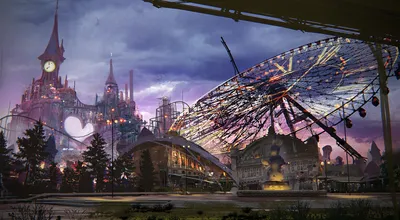 Radiant Fantasy Wallpaper Abstract Wallpaper 4K 3500x1927 Hd, Desktop, Wallpaper:, Of, A, Fantasy, Amusement, Park, Video, Game, Nier, Automata, Gray, Ultrawide, QHD