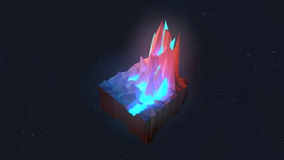 Low Poly Artistic Space Themed Space Wallpaper 4K 1920x1080 A, Low, Poly, Artistic, Space-themed, 3d, Terrain, With, Glowing, Peaks, Vibrant, Blue, Pink, Yellow, Ultrawide, Full HD