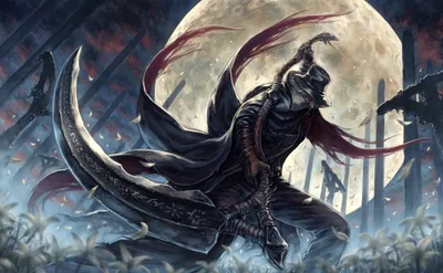 Fantasy Video Game Bloodborne Space Wallpaper 4K 1597x986 Fantasy, Hd, Wallpaper, From, The, Video, Game, Bloodborne, Featuring, Cloaked, Figure, Wielding, Gray, Ultrawide