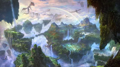 Fantasy Landscape Soaring Dragons Fantasy Wallpaper 4K 4000x2250 Hd, Desktop, Wallpaper:, Featuring, A, Stunning, Fantasy, Landscape, Soaring, Dragons, Cascading, Waterfalls, White, Ultrawide, 4k