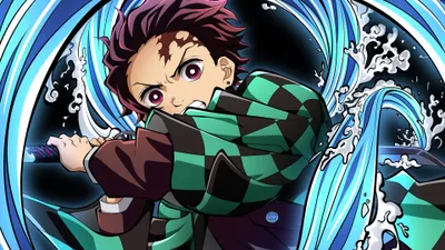 Dreamy Tanjiro Wallpaper Abstract Wallpaper 4K 3840x2160 Tanjiro, Kamado, From, Demon, Slayer:, Kimetsu, No, Yaiba, Dynamic, Action, Pose, White, Ultrawide, 4k